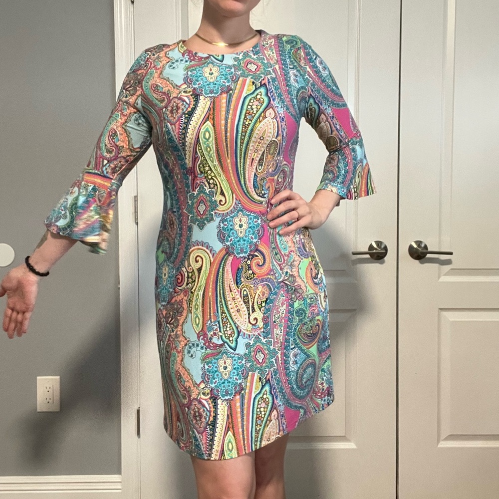 Tommy Hilfiger Multicolor Paisley Print Dress - Picture 6 of 6
